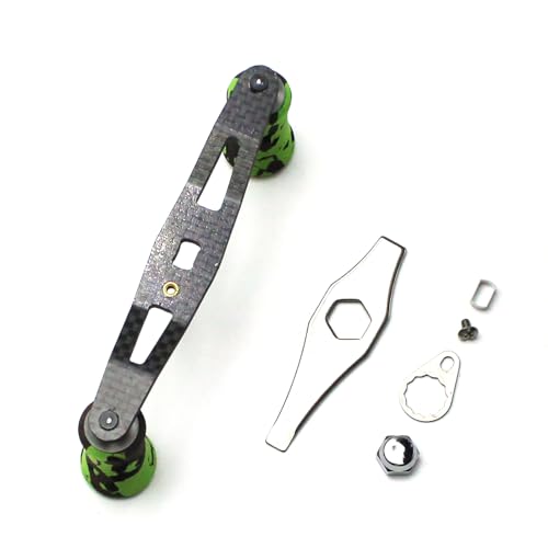 Mr. Z 95mm Carbon Fiber Baitcasting Reel Handle Compatible for Abu Garcia Shimano Daiwa Light Weight Low Profile Casting Reel - color: Camo Green, size: Right-handed
