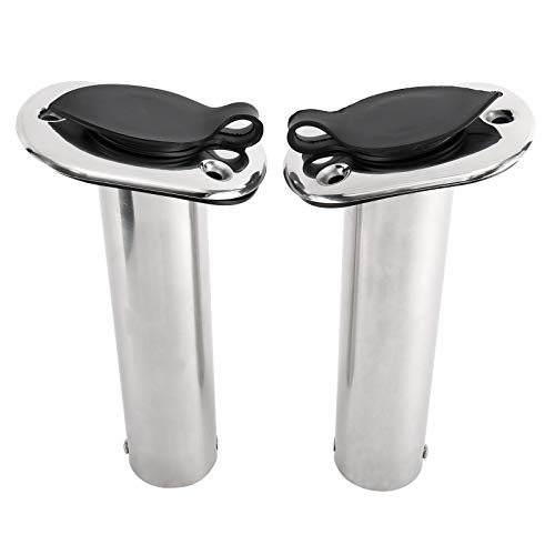YaeMarine 4Pcs Stainless Steel Rod Holders with Rubber Cap, Liner, Gasket - style: 15 Degree