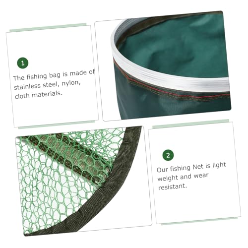 VANZACK Fishing Cage Basket Collapsible Nylon Fish Baskets, Fishing Net Shrimp Net Fish Keeping Net for Minnows,Crab,Shrimp,Crawfish