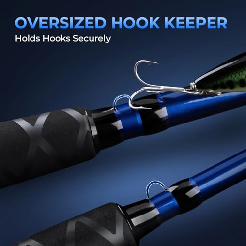 KastKing Kapstan Saltwater Spinning Rod, Boat & Surf Fishing Rod, Lightweight S-Curve Graphite Blanks, Stainless-Steel Double-Foot Guides, Aluminum/Graphite Locking Reel Seat, 2-Piece PTS Rod - style: Spin-9'0"-m-mf