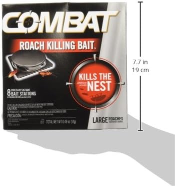 Combat Roach Killing Bait, Roach Bait Station For Large Roaches, Kills The Nest, Child-Resistant, 8 Count,Insects