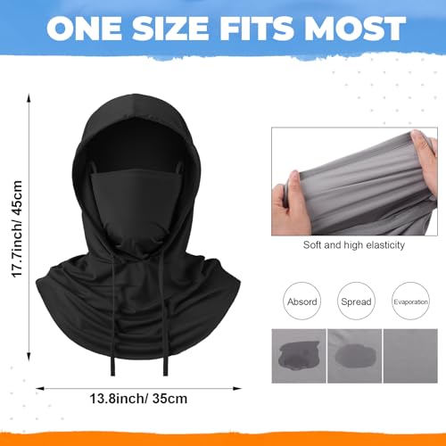 Funtery Summer Cooling Balaclava Mask, UV Protection Hood Mask Breathable Cycling Face Cover Full Head Scarf for Men Women - color: Black, White, Pink, Light Blue