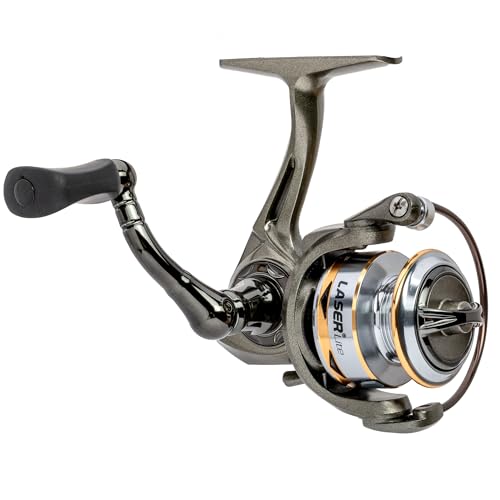 Lew's Laser Lite Spinning Fishing Reel, 6+1 Bearings, Graphite Frame and Sideplate, Speed Lube, Multi-Disc Drag - size: 50 (Standard Packaging)