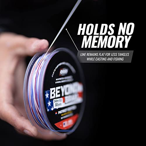 Beyond Braid Braided Fishing Line -Super Strong - Abrasion Resistant - No Stretch -Blue Camo, Moss Camo, White, Green, Pink, Blue, 4 Strand 8 Strand - color: Blue Wave, size: 15LB (150 Yards)
