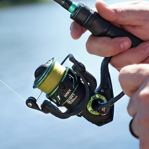 Piscifun Viper X Spinning Reels, Carbon Fiber 33LBs Max Drag, 10+1 Shielded BB, Saltwater Freshwater Spinning Fishing Reel, 5.2:1/6.2:1 - color: Green, size: 2000