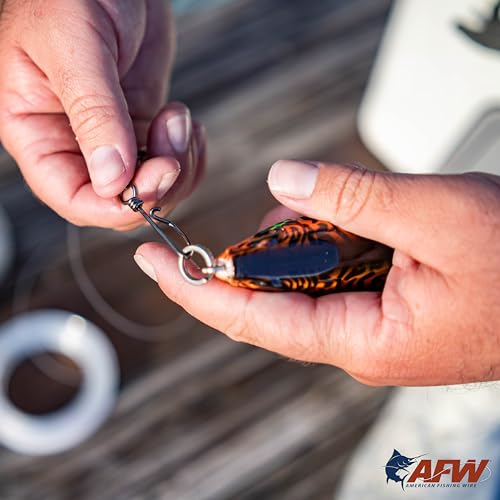 American Fishing Wire Fishing Swivels - Mighty Mini 100% Stainless Steel Snap Crane Swivels, 3X Stronger Than Brass, For Terminal Tackle Box, Up to 600lb Test - Fishing Gear for Fishing Line Leaders - style: #5, 120 Lb, 50 Pc