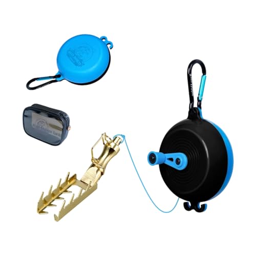 Professional Fishing Baits Hard Equipment with 30m Line for Lures Saver Fishing Retrievers Savers - color: blue black