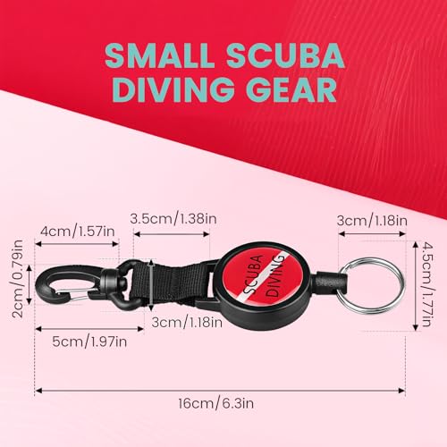 Scuba Diving Retractor, Dive Gear Keeper with 60cm/24'' Retractable Tether | Quick Release Retractor with Swivel Spring Clip, Split Ring for Diving Gauge, Flashlight, Camera, Compass, Whistle, Slate