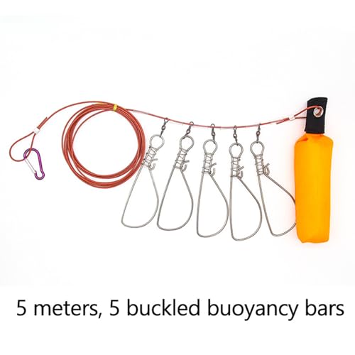 Holder Set Fishing Stringer Stainless Steel Stringer Clip Big Fish Wire Rope Cable Live Fish with Handle Easy Installation Holder Tool