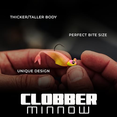 6th Sense – Clobber Minnow 2" – Soft Plastic Minnow – Crappie/Panfish Fishing – FFS Sonar Bait – (12 per Pack) Made in the USA - color: Algae Glow