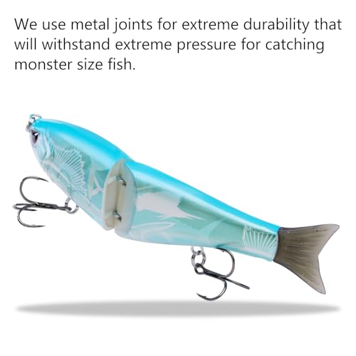 Bassdash SwimShad Glide Baits Jointed Swimbait Bass Pike Salmon Trout Muskie Fishing Lure,3-Pack - color: Brown Color Block + Fish Camo + Black Camo, size: 4.5in/0.65oz