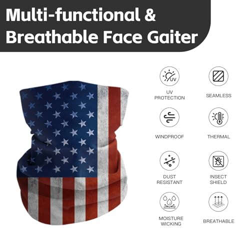 Breathable Neck Gaiter UPF 30+ Sun Protection Face Mask for Men & Women - color: 5pcs-series-2