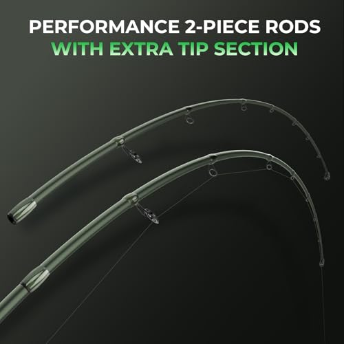 KastKing Spartacus II Twin-Tip Fishing Rod and Reel Combo, Spinning & Casting Combo, Fishing Poles and Reels Combo, KastFlex IM6 Graphite Blanks, 2-Piece Rods with Extra Tip - style: Spin-6'8'' M-2000 Reel (2 Pcs+ Extra Tip)