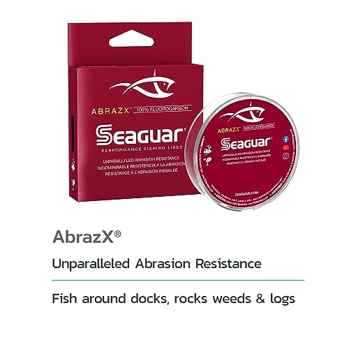 Seaguar AbrazX Freshwater Abrasion Resistant Fluorocarbon Fishing Line for Docks, Rocks, Weeds, & Logs - Multiple Sizes - style: 25lbs/1000yds