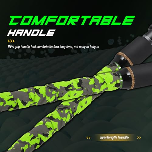 Sougayilang 3 Piece Surf Fishing Rod Combo Medium/Heavy Travel Spinning Rod with 4000/5000 Size Reel Baitfeeder Combo(9'/10'/11'12') - color: green, size: 11ft-Spinning-3Pc-MH