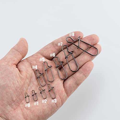 Dr.Fish 100 Pack Duo Lock Fishing Snaps Stainless Steel 26-220LB Lure Snaps Freshwater Saltwater Quick Change Speed Fishing Line Weights Clips - size: #0-26LB-100 Pack
