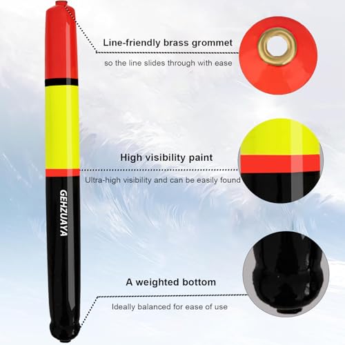 Fishing Bobbers Floats, Catfish Floats Weighted Float for Fishing, High Visibility Wood Bobber for Catfish Pike - size: 9.8IN-3PCS