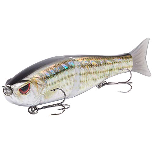 Bassdash SwimShad Glide Baits Jointed Swimbait Bass Pike Salmon Trout Muskie Fishing Lure,3-Pack - color: Rainbow Trout + Striper + Firetiger, size: 7in/2.2oz
