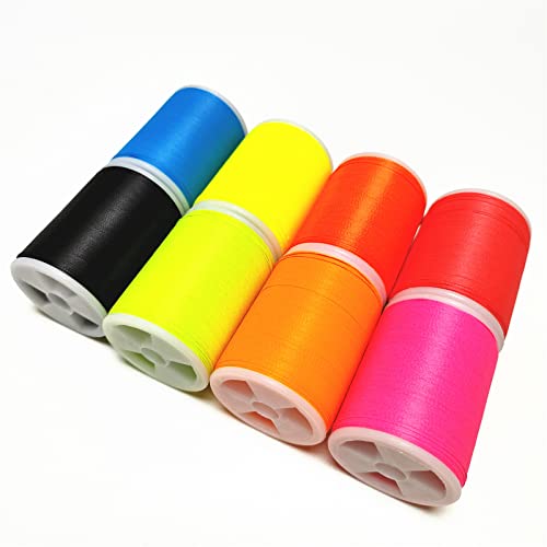 (8pcs*240yd) Kalavarma Rod Wrapping Thread for Fishing Rod Wrapping Thread Rod Building Repair - style: Fluorescent klm 010