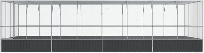 Steel Aviary with Extension, Large Flight King Bird Cage for Cockatiels African Grey Quaker Amazon Sun Parakeets Green Cheek Conures Pigeons Parrot Bird Cage, 327.6"x163"x83.5",-119