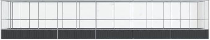 Large Bird Aviary with Extension, Outdoor Galvanized Steel Bird Cage, Galvanized Steel Outdoor Bird Aviary, Mesh Fence Bird House for Small Animals, 448.4"x120.9"x83.5"