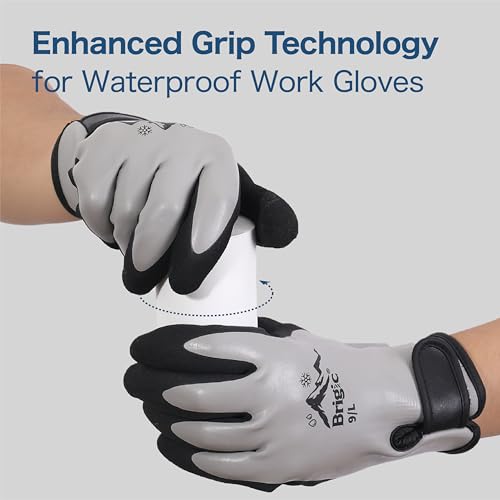Waterproof Weatherproof Winter Work Gloves, Gray, Ideal for Gardening & Outdoor Tasks - size: X-Large