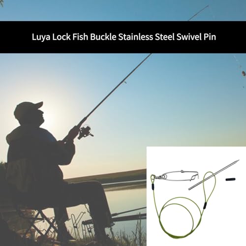 COOLHOOD Stringer Fish Holder for Diving Quick Handspear Fish Needle Hook Stringer with Clip Stainless Steel - color: 100cm