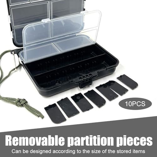 DONGKER Fishing Tackle Box,Adjustable Tackle Storage Organizer Box Double Sided Waterproof with Carrying Strap for Fishing