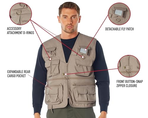 Rothco Uncle Milty Travel Vest - Outdoor Fishing Camping 17 Cargo Pocket Jacket - color: Black, size: Small