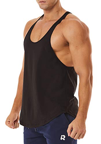 Men's Workout Quick Dry Soft Gym Bodybuilding Stringer Tank Tops - color: Black, size: Large