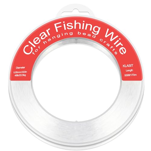 KLASIT Fishing Line 788FT,Invisible Monofilament Fishing Wire,Supports 43 Pounds Strong Nylon Invisible Thread for Hanging Decorations,Balloon Garland,Crafts,Picture Display - style: 0.55mm/558ft/48lb