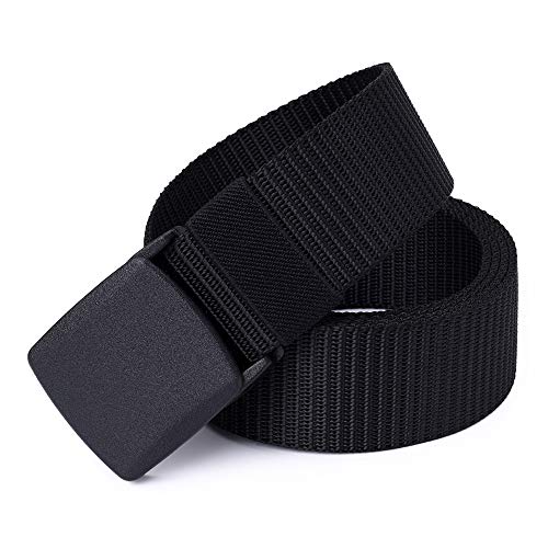 Mile High Life | Nylon Web Belt | Outdoor Military Belt | TSA Safe Buckle Plastic/Metal - color: Black-brown-olive