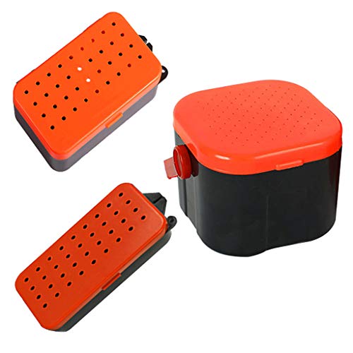 Storage Box, Breathable Fishing Live Baits Container Holder Box Worms Lures Storage Organizer-Small