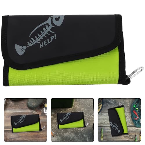 COHEALI Fishing Tackle Storage Bag Soft Bait Organizer with Waterproof Large Capacity Detachable Pouch for Freshwater and Saltwater Fishing Gear Accessories, Fluorescent Green