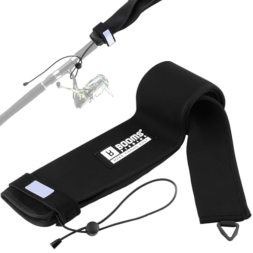 Booms Fishing Neoprene Rod Sleeve: Fishing Pole Sleeve - Protective Rod Socks with Hanging Loop & Adjustable Lanyard - RS8/9 Floating Pole Covers for Casting/Trolling, Spinning, Fly Rods - size: 68", style: Spinning