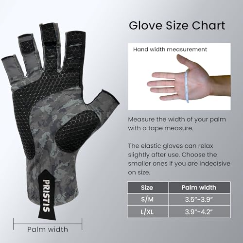 Pristis Half-Finger Fishing Gloves, UPF 50+ Breathable Quick Drying Fingerless Sun Gloves for Women Men, Fly Fishing Hunting Paddling Sailing Kayaking Hiking Canoeing Cycling - color: Wasteland CAMO, size: L - XL