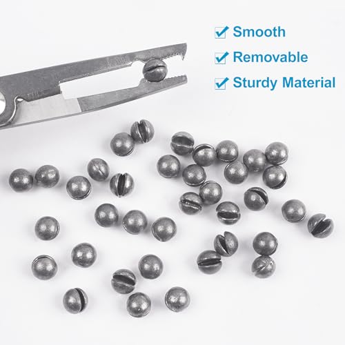 Split Shot Fishing Weights, 100pcs Round Split Shots Fishing Sinkers Removable Egg Weights Sinkers Clip On Weight Fish Line Sinker Tackle for Saltwater Freshwater - size: 1.5g-100pcs