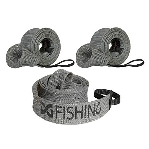 Fishing Rod Sleeve, 3 Pack, 7ft Spinning Rod Protector/Rod Sock/Rod Cover - color: Gray