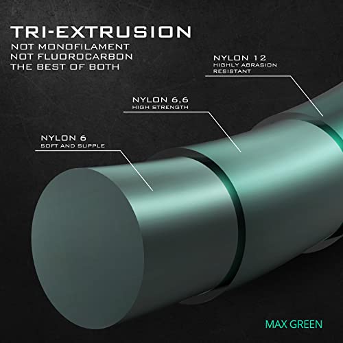 KastKing TriPolymer Advanced Monofilament Fishing Line, Low Light Refraction, Super Smooth, Highly Abrasion Resistant, Triple Cross Head Extrusion Process Fishing Line - color: MAX GREEN, size: 30LB-300Yds