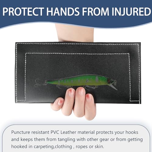 Fishing Lure Covers, 6 Pack Fishing Lure Wraps, PVC Leather Fishing Hook Covers Guard Bait Storage Protector Glove to Keep Fishermen Fishing Safe - size: S, 3.1 * 5.5IN for 2-4in Lures