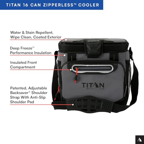 Titan by Arctic Zone Deep Freeze Cooler - Zipperless Hardbody Cooler - Deep Freeze Insulation, HardBody Liner, and SmartShelf