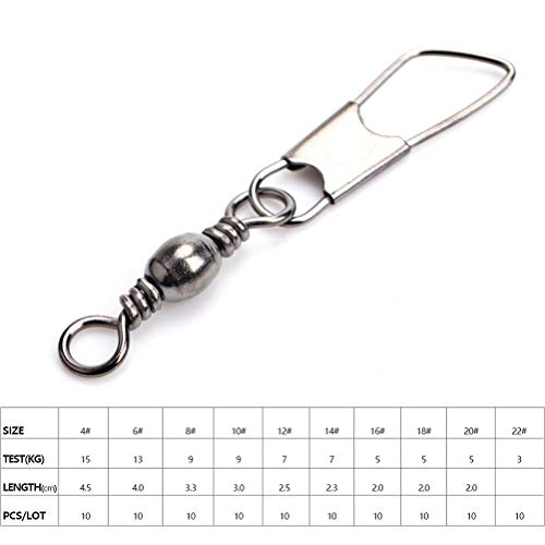 30pcs Eight-Character Fishing Rolling Swivels Fishing Hook Connector Tackle Fishing Rolling Rings (Silver Size 4) - size: 4