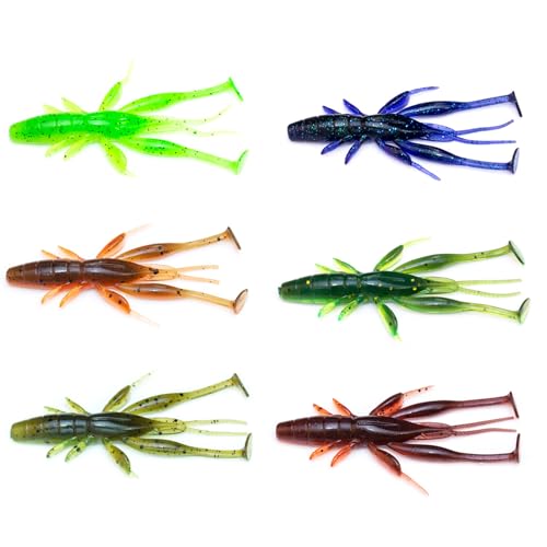 8pcs Soft Crawfish Baits Artificial Baits Floating Shrimp Lobster Baits Crayfishs Lure Swimbait Elastic Simulation Baits - color: light brown 4
