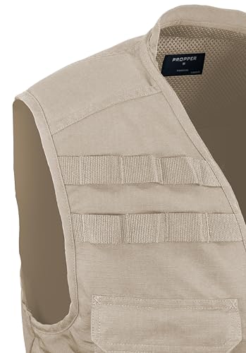 Edgetec Outdoor Utility Vest, Fishing, Hunting, Tactical Ripstop - color: Khaki, size: Small