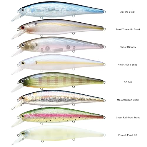 LUCKY CRAFT Pointer 128SP, Freshwater Lake Bass Fishing Lure, Jerkbait, Suspending, Fishing Gear, Fishing Accessories, Fishing Tackle - color: 325 Zebra Aurora Black