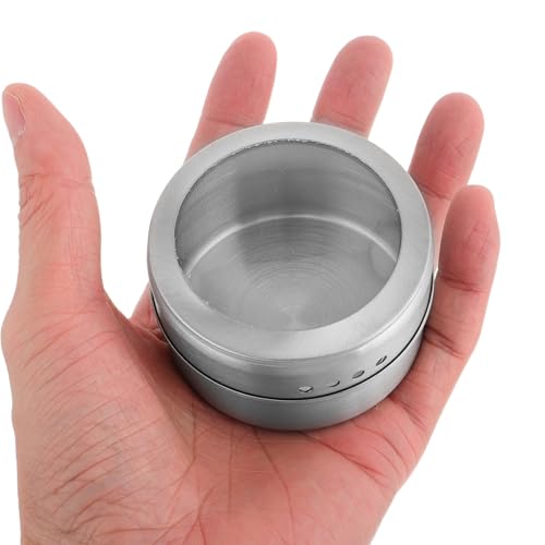 jojofuny Stainless Steel Bait Storage Box Worm Holder Round Fishing Lures Case Portable Live Bait Container for Outdoor Anglers