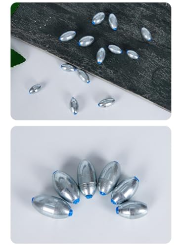 Alloy Steel Fishing Sinker Oval Drop Shot Bass Fishing Weight Casting Sinkers for Saltwater Freshwater - size: Size1-20Pcs-Alloy Sinker-3G