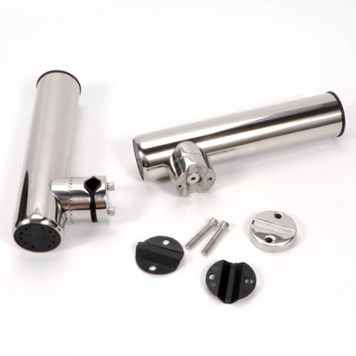 2PCS Fishing Rod Holder Clamp-On Mounting Stainless Steel for Rails 7/8" to 1"