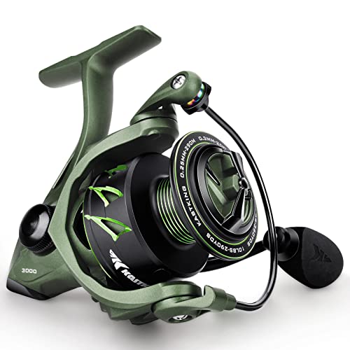 KastKing Spartacus II Spinning Reel – Sealed Carbon Fiber 22LBs Max Drag – 7+1 Stainless BB for Saltwater&Freshwater – 5.2:1 Gear Ratio – Size 500&1000 Perfect for Ice Fishing - size: 5000