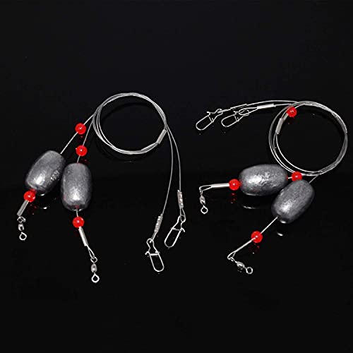 Carolina Rig Catfish Rig Saltwater Bottom Surf Fishing Rigs Flounder Rigs Wire Leaders with Egg Sinkers for Flounder Catfish Grouper Striped Bass Drum Redfish Fishing - size: 1.5 oz_8pcs